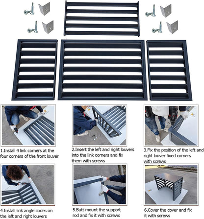 GENERIC Housse De Protection Pour Climatiseur Extérieur – Pare-vue Décoratif Anti-vol Pour Climatiseurs Séparés – Protection Pour Climatiseurs Extérieurs