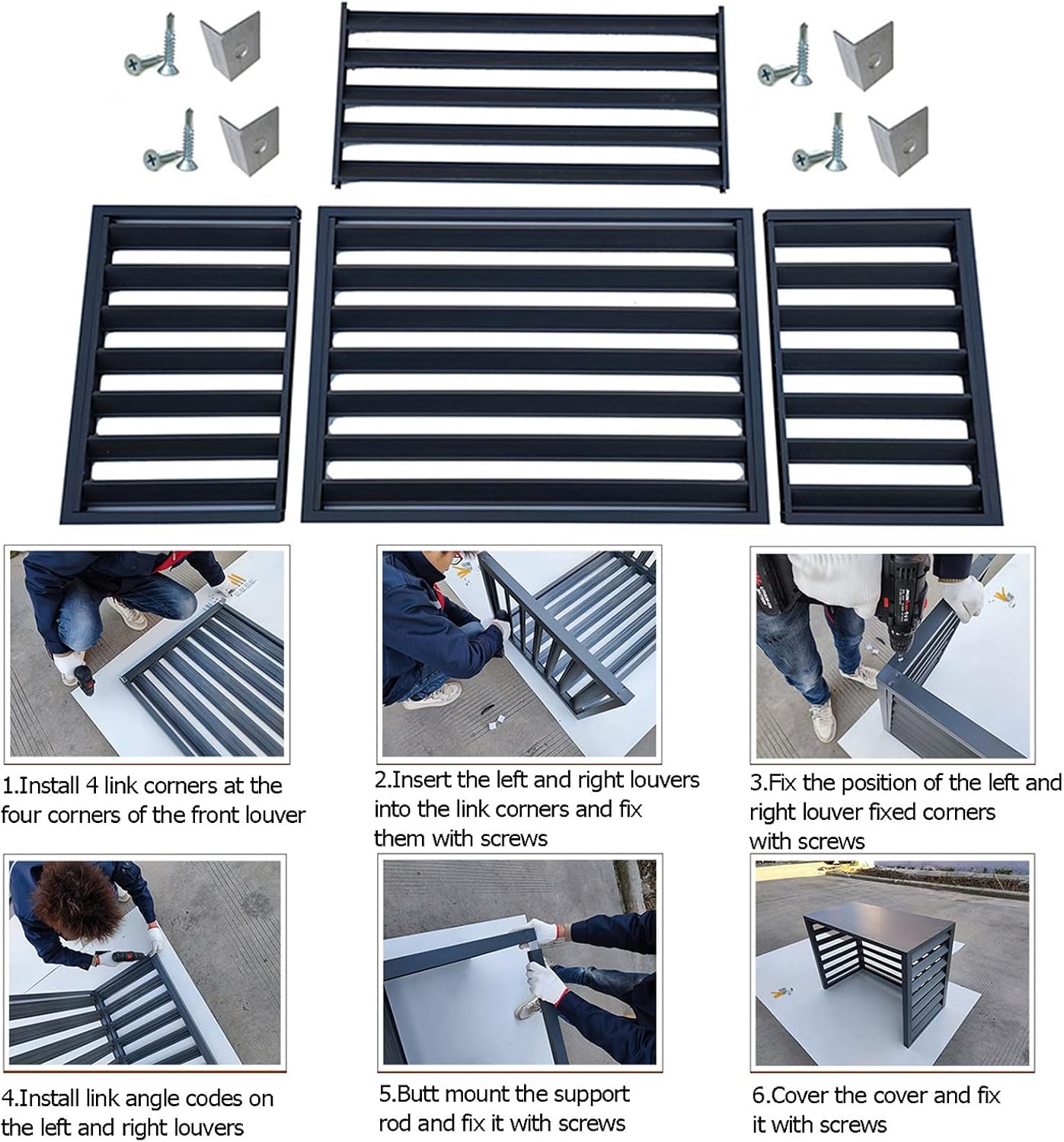  Housse De Protection Pour Climatiseur Extérieur – Écran De Protection Toutes Saisons – Clôture D'intimité Décorative – Protection Antivol Pour Climatisation – Pour Unités Extérieures – Protection