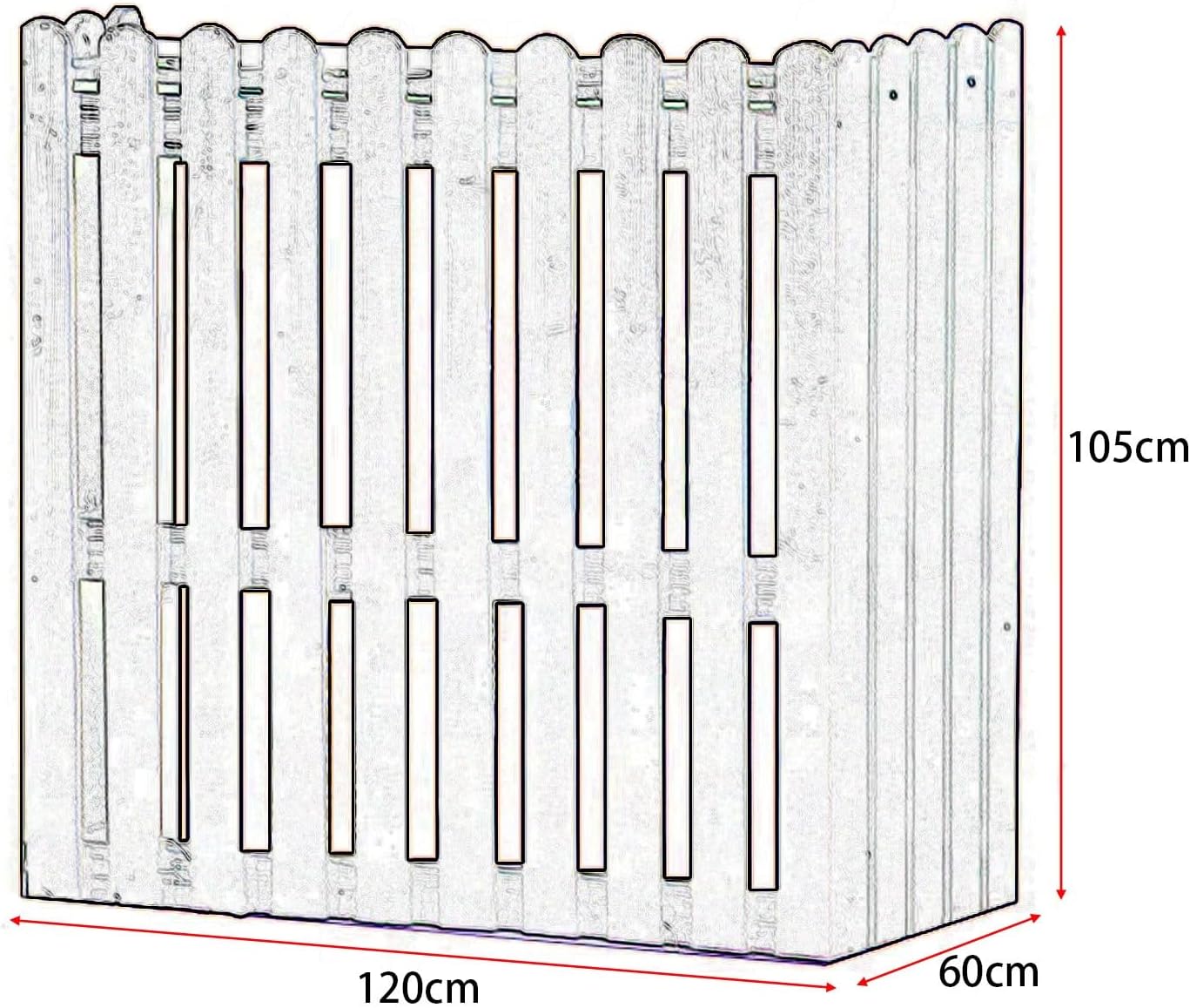  Housse De Protection En Bois Pour Climatiseur Extérieur - Résistante Aux Intempéries - Pour Jardin - Marron - 120 X 60 X 105 Cm