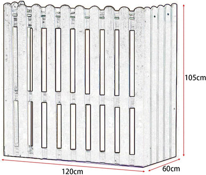 Housse De Protection En Bois Pour Climatiseur Extérieur - Résistante Aux Intempéries - Pour Jardin - Marron - 120 X 60 X 105 Cm