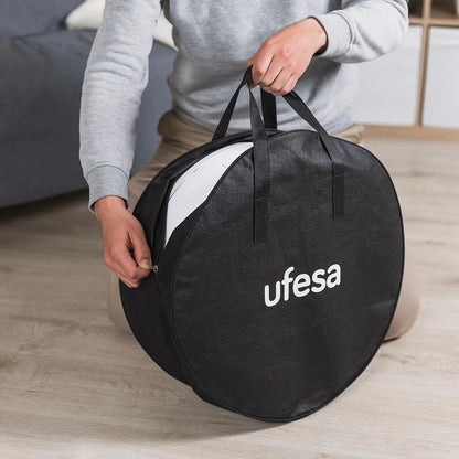  Ufesa Ventilateur Sur Pied Nagasaki Ultra‑Silencieux 28W, Écran Tactile LED, Moteur Brushless, Compact Et Pliable, 12 Vitesses, 3 Modes, Oscillation 90º, Hauteur Réglable, Télécommande