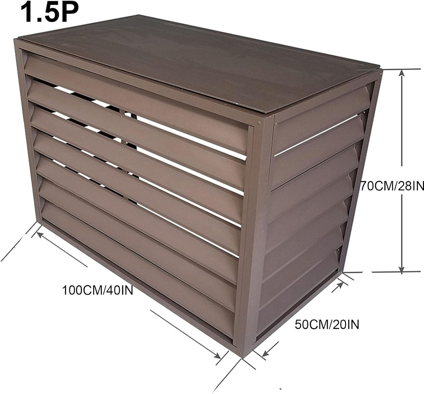 GENERIC Housse En Aluminium Pour Climatiseurs Mini Unités Séparées – Design Plat Marron Pour Protection De Pompe à Chaleur Extérieure, Idéale Pour Dissimuler Et Utiliser En Intérieur/extérieur