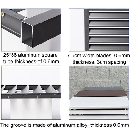 GENERIC Clôture D'intimité Pour Climatiseur Extérieur - Couverture En Aluminium Pour Climatiseurs - Gris - 110 Cm - Écran Extérieur Pour Dissimuler Les Climatiseurs Et Améliorer L'esthétique De La Cour