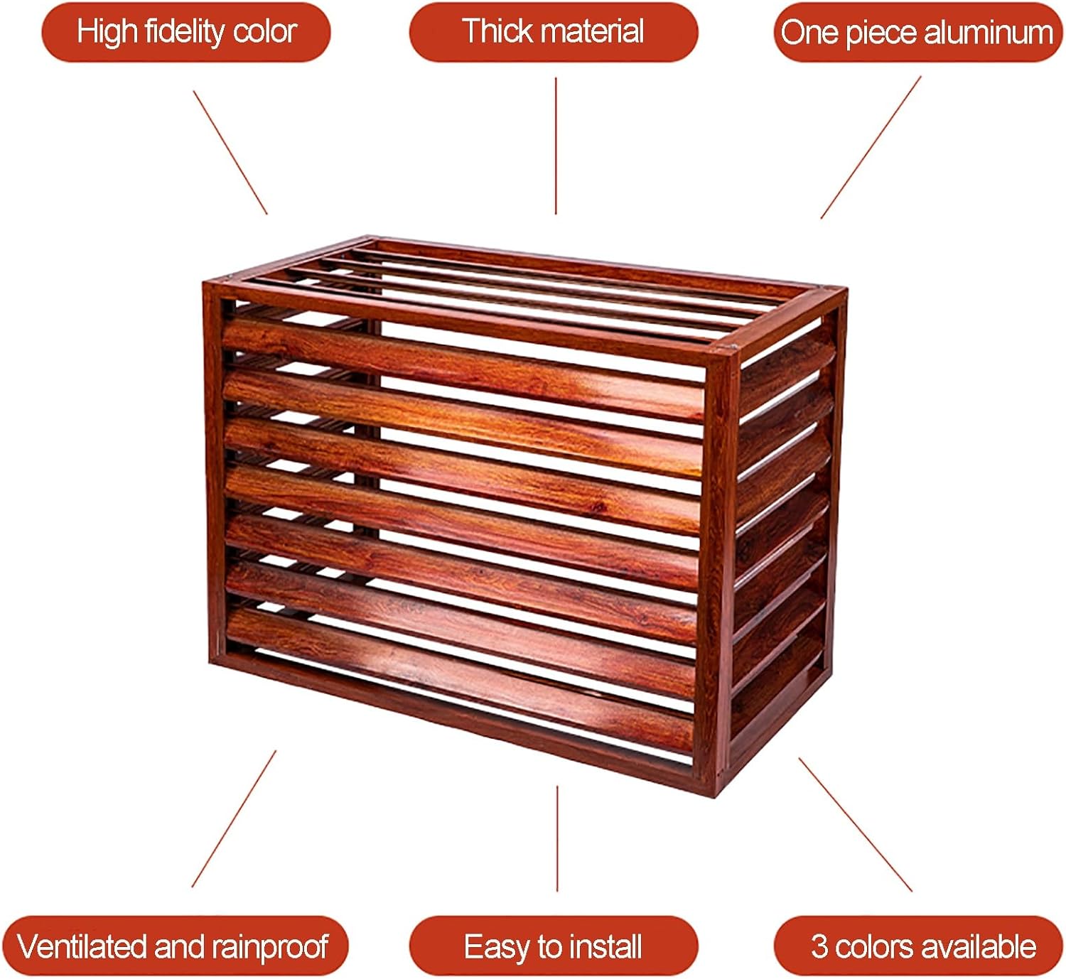 GENERIC Écran De Protection En Aluminium Pour Climatiseur Extérieur - Clôture élégante Pour Climatiseur - Protection Pour Pompe à Chaleur - Design Résistant Aux Intempéries
