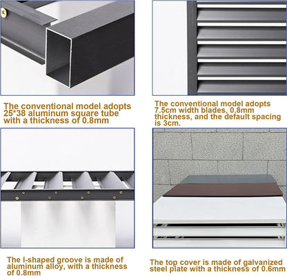 GENERIC Housse De Protection En Aluminium Pour Climatiseur – Protection Pour Pompe à Chaleur Extérieure – Gris Louve – Résistant Aux Intempéries – Clôture élégante Pour Unités D'intérieur/extérieur