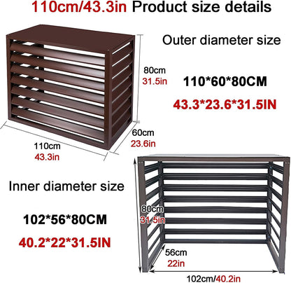GENERIC Housse De Protection En Aluminium Pour Climatiseur Et Pompe à Chaleur, Résistante Aux Intempéries, Blanc Et Gris, 110 Cm, Parfaite Pour Une Protection Toute L'année