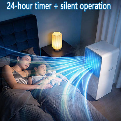  Climatiseur Portable 8000 BTU Refroidit Les Chambres Jusqu'à 300 Pieds Carrés, Unité De Climatisation Intelligente Avec Télécommande, Refroidissement Rapide, Déshumidificateur, Mode De Sommeil Silenci