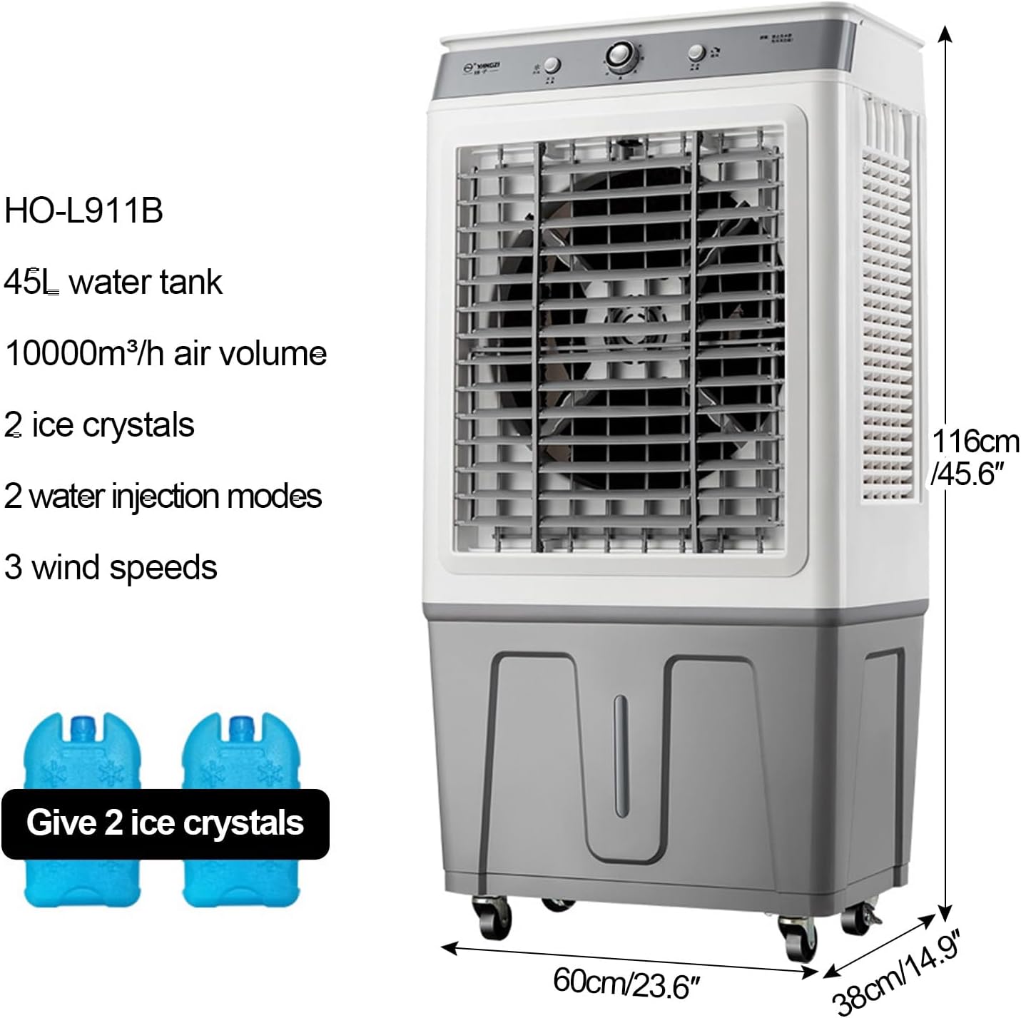  Climatiseur Mobile 3 En 1, Refroidisseur D'air, 3 Vitesses, Réservoir De 45 L, Oscillation, Télécommande, Refroidissement Rapide, Portable, Silencieux