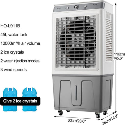  Climatiseur Mobile 3 En 1, Refroidisseur D'air, 3 Vitesses, Réservoir De 45 L, Oscillation, Télécommande, Refroidissement Rapide, Portable, Silencieux