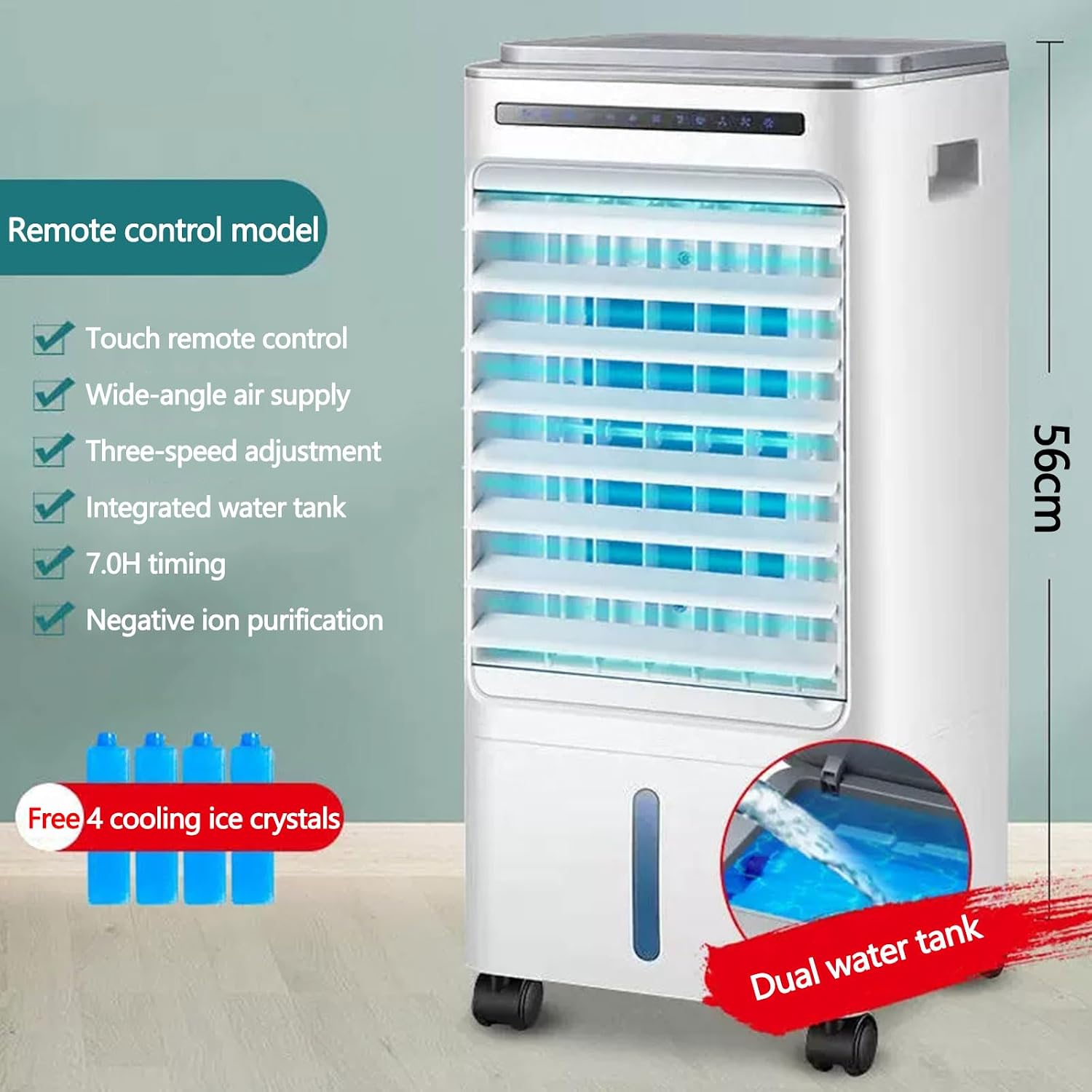 GENERIC Climatiseur Portable, Petit Refroidisseur D'air Avec 3 Vitesses, Oscillation, Humidification Et Purification, Réservoir De 5 L Pour La Maison, Le Bureau, La Chambre à Coucher