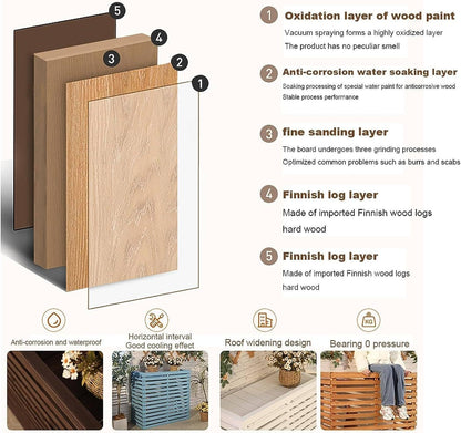 GENERIC Housse De Climatiseur D'extérieur En Bois Massif Avec Persiennes Pour Climatiseur, Abri Multifonction Pour Fleurs, 85 X 35 X 80 Cm