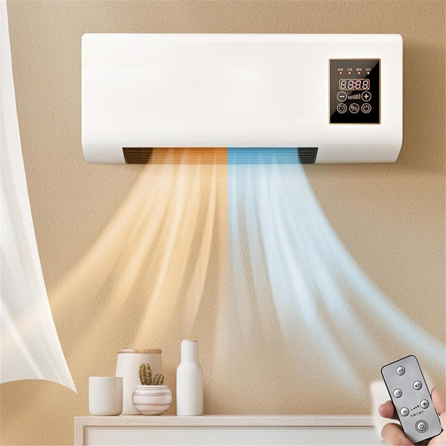  Mini Climatiseur Mural Avec Télécommande - Portable AC Pour Chambre à Coucher, Salon, Bureau, Petits Espaces Ventilateur De Refroidissement