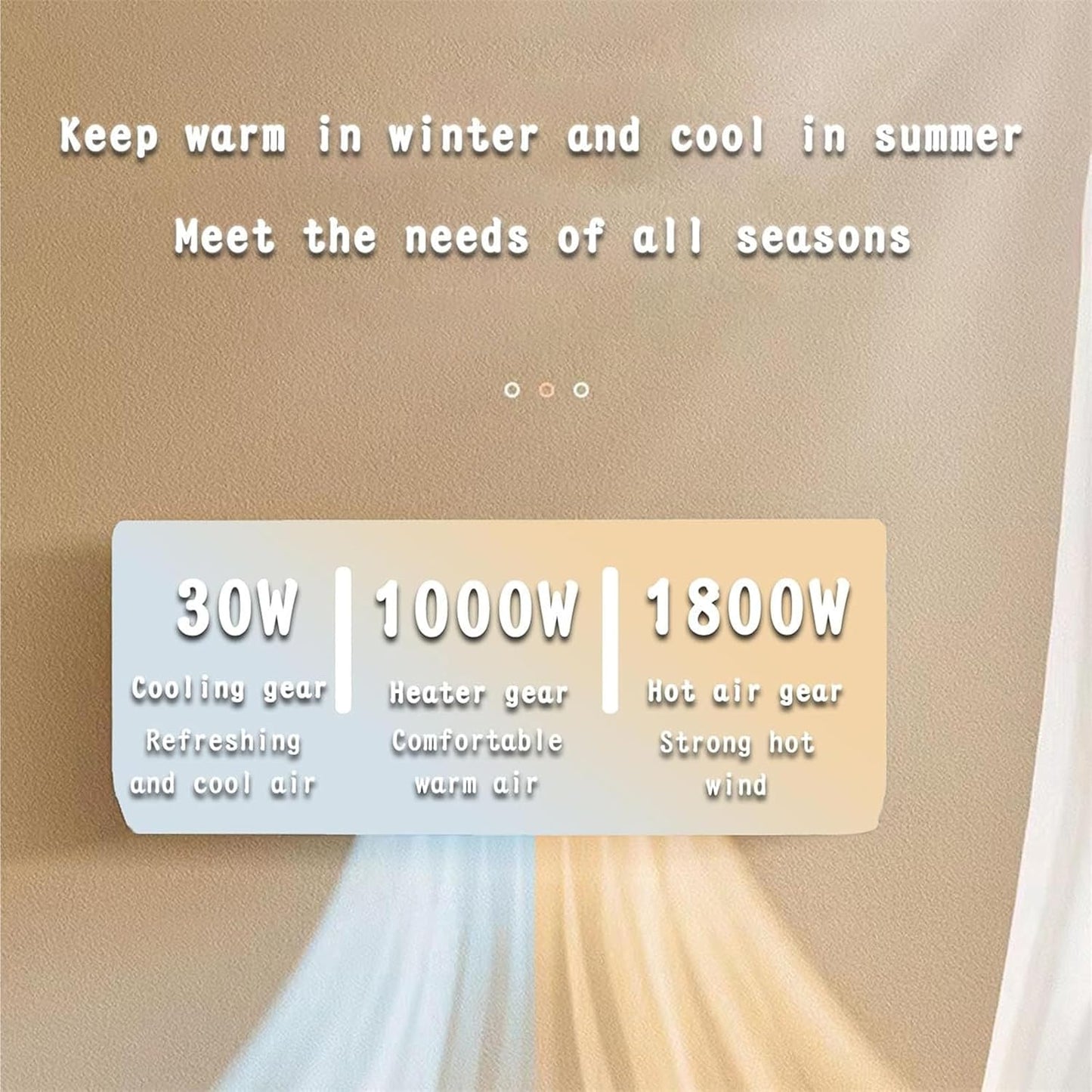  Mini Climatiseur Mural Avec Télécommande - Portable AC Pour Chambre à Coucher, Salon, Bureau, Petits Espaces Ventilateur De Refroidissement