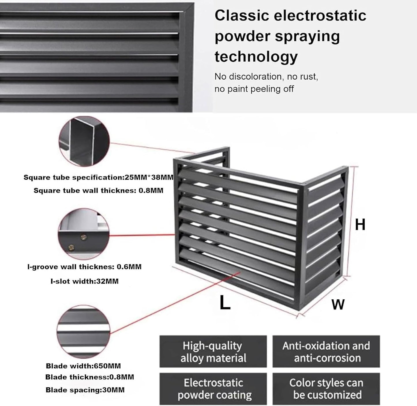  Housse De Protection Pour Climatiseur Extérieur – Protection En Aluminium Résistante Aux Intempéries Pour Pompes à Chaleur 1,5P/2 ~ 3P/5P – Clôture De Confidentialité AC Pour Protéger Contre Les