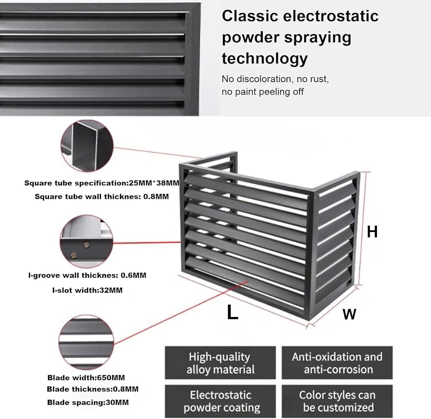  Housse De Protection Pour Climatiseur Extérieur – Protection En Aluminium Résistante Aux Intempéries Pour Pompes à Chaleur 1,5P/2 ~ 3P/5P – Clôture De Confidentialité AC Pour Protéger Contre Les