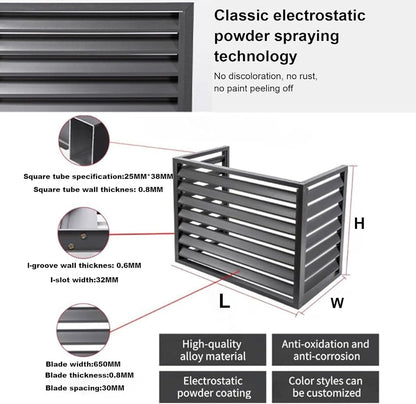 Housse De Protection Pour Climatiseur Extérieur – Protection En Aluminium Résistante Aux Intempéries Pour Pompes à Chaleur 1,5P/2 ~ 3P/5P – Clôture De Confidentialité AC Pour Protéger Contre Les