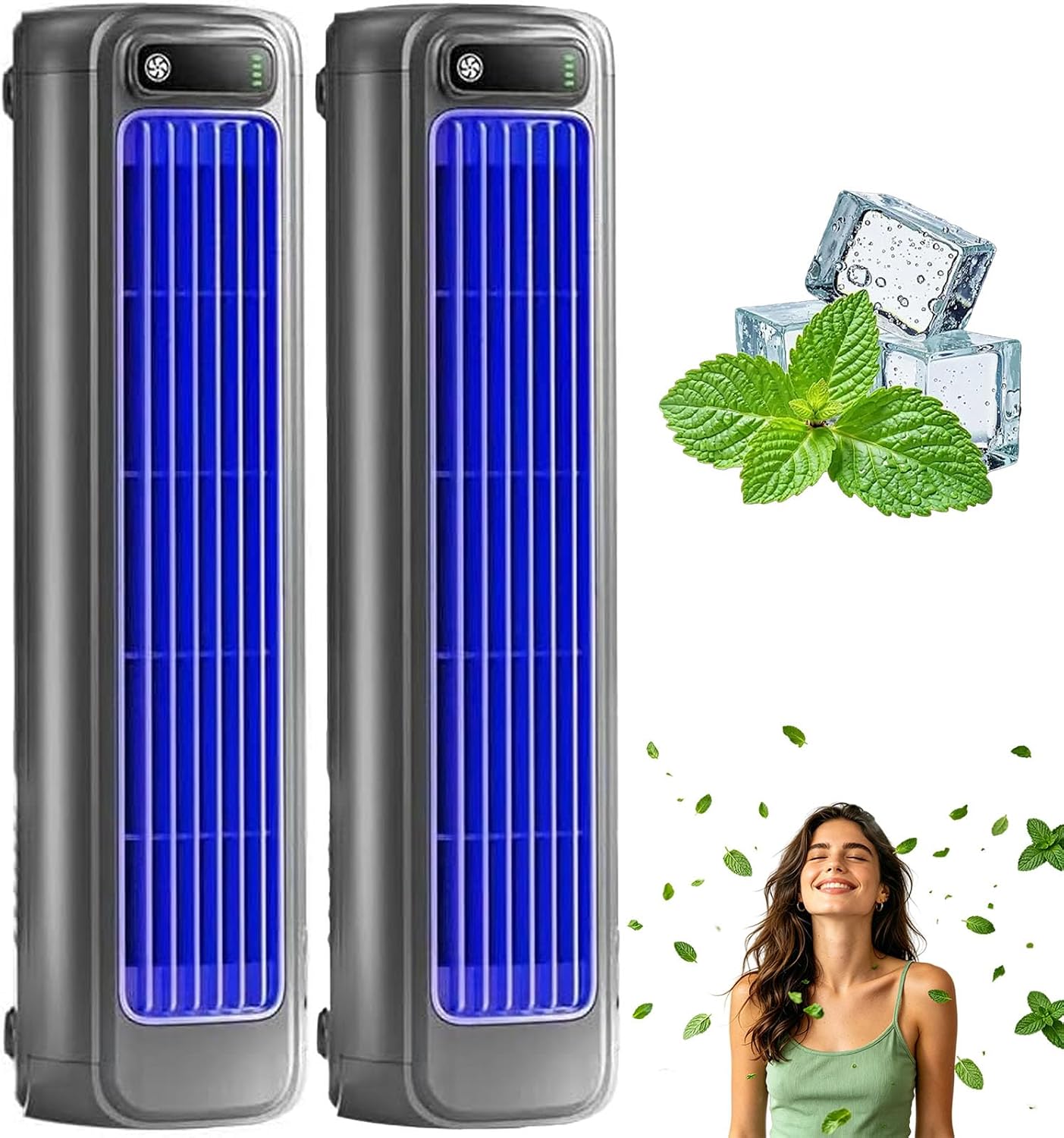  Coldeeze Cooling Ace - Rafraichisseur D’Air Portable, 150 Btus, 3 Vitesses, Silencieux, Longue Autonomie, IdéAl Pour Une Utilisation Dans Une Chambre Ou Un Bureau (Bleu)