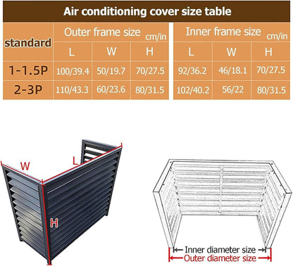  Housse De Protection Extérieure En Aluminium Pour Climatiseur Et Pompe à Chaleur, Résistante Aux Intempéries, Marron, Pour Poubelles Ou Unités De Climatisation, écran De