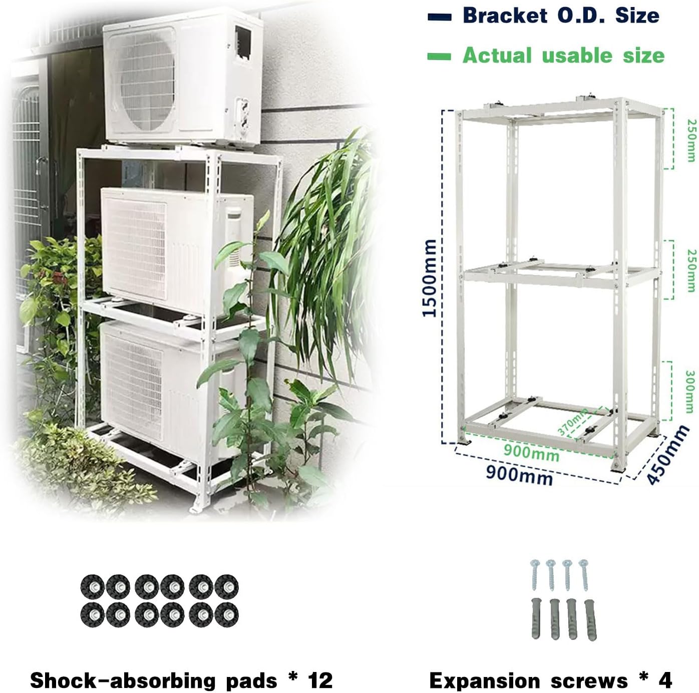 GENERIC Support De Sol Pour Mini Climatiseurs Séparés, Base De Support Robuste Pour Systèmes De Pompe à Chaleur à Condensateur AC