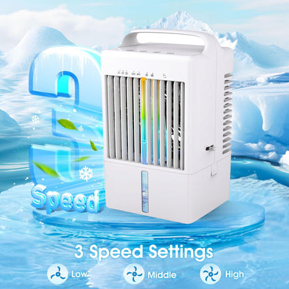 GENERIC Climatiseur Portable 3 En 1, Petit Climatiseur Personnel Avec Réservoir D'eau De 900 ML, Minuterie 2/4 H Et Petit Ventilateur De Refroidissement Avec Oscillation à 70° Pour 1200 ML.