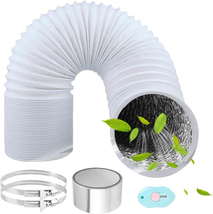  Tuyau Ventilation PVC 100mm Pour Hotte Aspirante 3m Flexible Tuyau D'Evacuation Avec 2 Colliers De Serrage Et 1 Adhésif Aluminium Pour Climatisation Extracteur D'Air Ventilateur Tubulair Gris