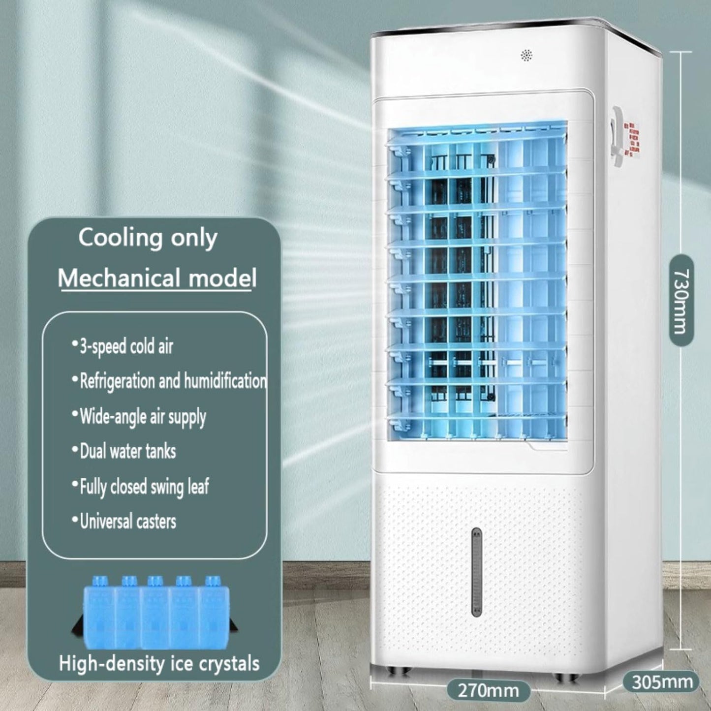 GENERIC Ventilateur De Refroidissement Portable Pour Climatiseur - Chauffage Mobile 4 En 1, Refroidisseur, Humidificateur Avec Télécommande, Minuterie 12 H, 3 Vitesses, Oscillant à 120° Pour La Maison Et Le