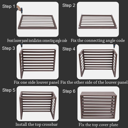  Housse De Protection Pour Mini Climatiseur Extérieur, Protection Contre Les Intempéries, Protection Antivol En Aluminium Robuste Avec Trou D'aération, Marron 2