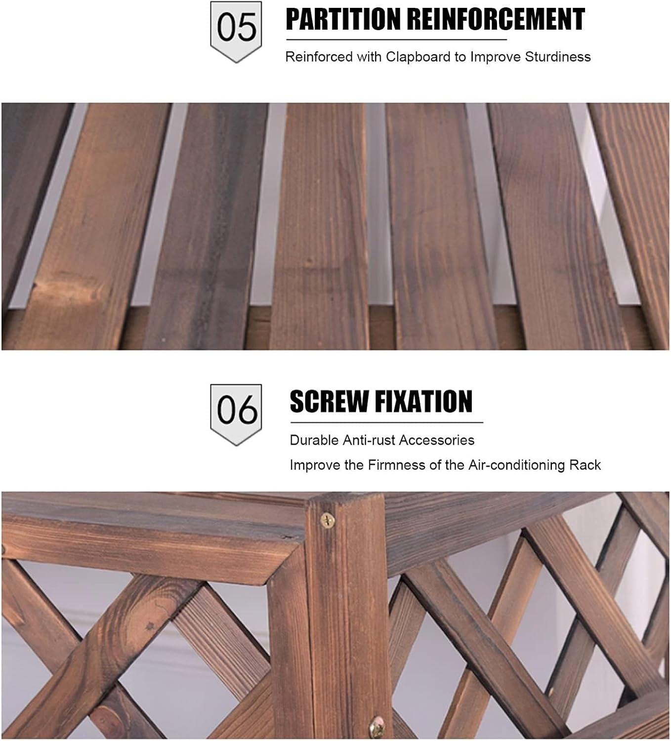 GENERIC Housse En Bois Pour Climatiseur Et Pompe à Chaleur – Grille En Bois Massif, Améliore L'esthétique De La Maison, Idéale Pour Les Unités AC Et Pompes à Chaleur, Design Résistant Aux Intempéries
