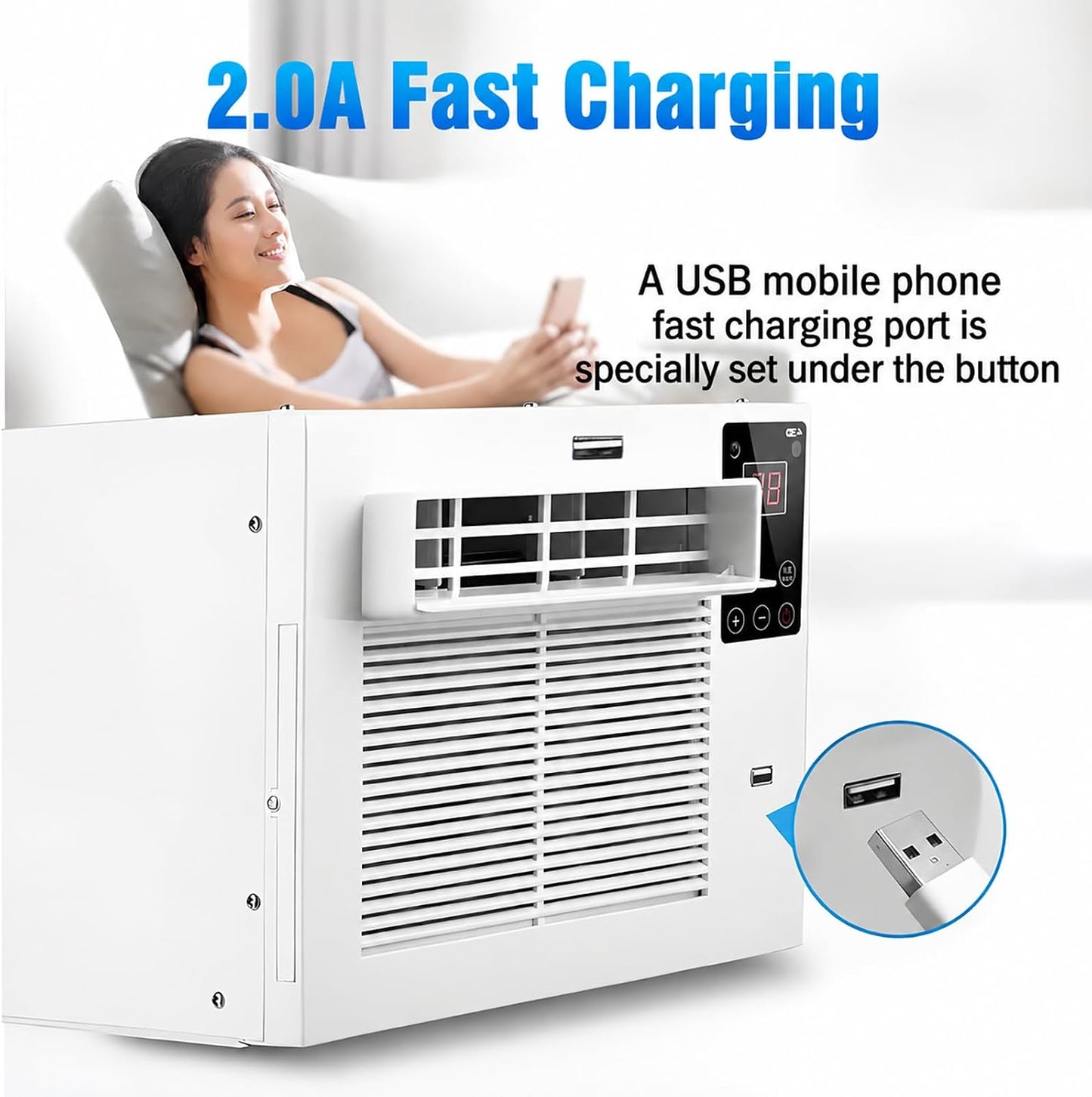  Climatiseur Portable Avec Déshumidificateur, Refroidissement Rapide Pour Le Dortoir De Chambre, Fonctionnement Silencieux, Comprend Tuyau D'échappement Et Tuyau D'évacuation, Configuration Facile Pour