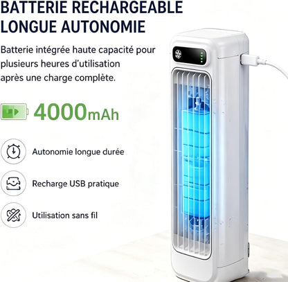  Coldeeze Cooling Ace - Rafraichisseur D’Air Portable, 150 Btus, 3 Vitesses, Silencieux, Longue Autonomie, IdéAl Pour Une Utilisation Dans Une Chambre Ou Un Bureau (Bleu)