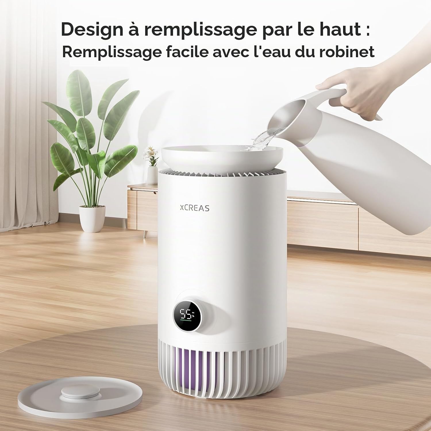  Humidificateur D'air 2-en-1 Avec Purificateur – Performance D'humidification Hygiénique Pour Pièce Jusqu'à 20 M², Réservoir 3L, 400 Ml/h – Filtre HEPA NanoProtect + Filtre à Charbon Actif