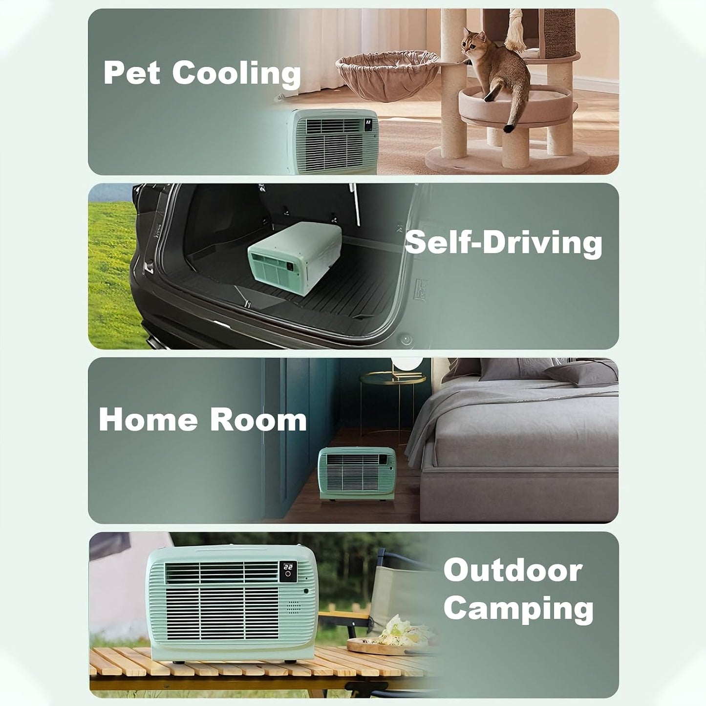 GENERIC Climatiseur Portable Avec Mode Déshumidificateur, Minuterie 12 Heures Et Contrôle De Bouton Pour La Chambre, L'appartement Ou Le Camping