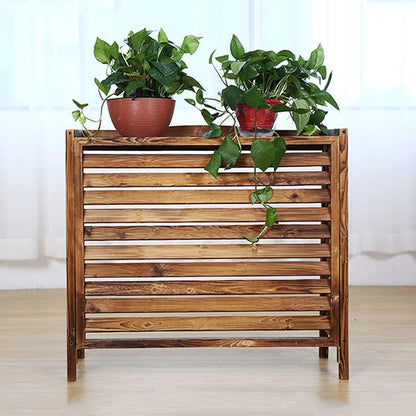  Clôture De Protection De Confidentialité En Bois Massif Pour Climatiseur, Support De Climatiseur Caché En Forme De Coquille De Poubelle, Support De Décoration De Jardin,
