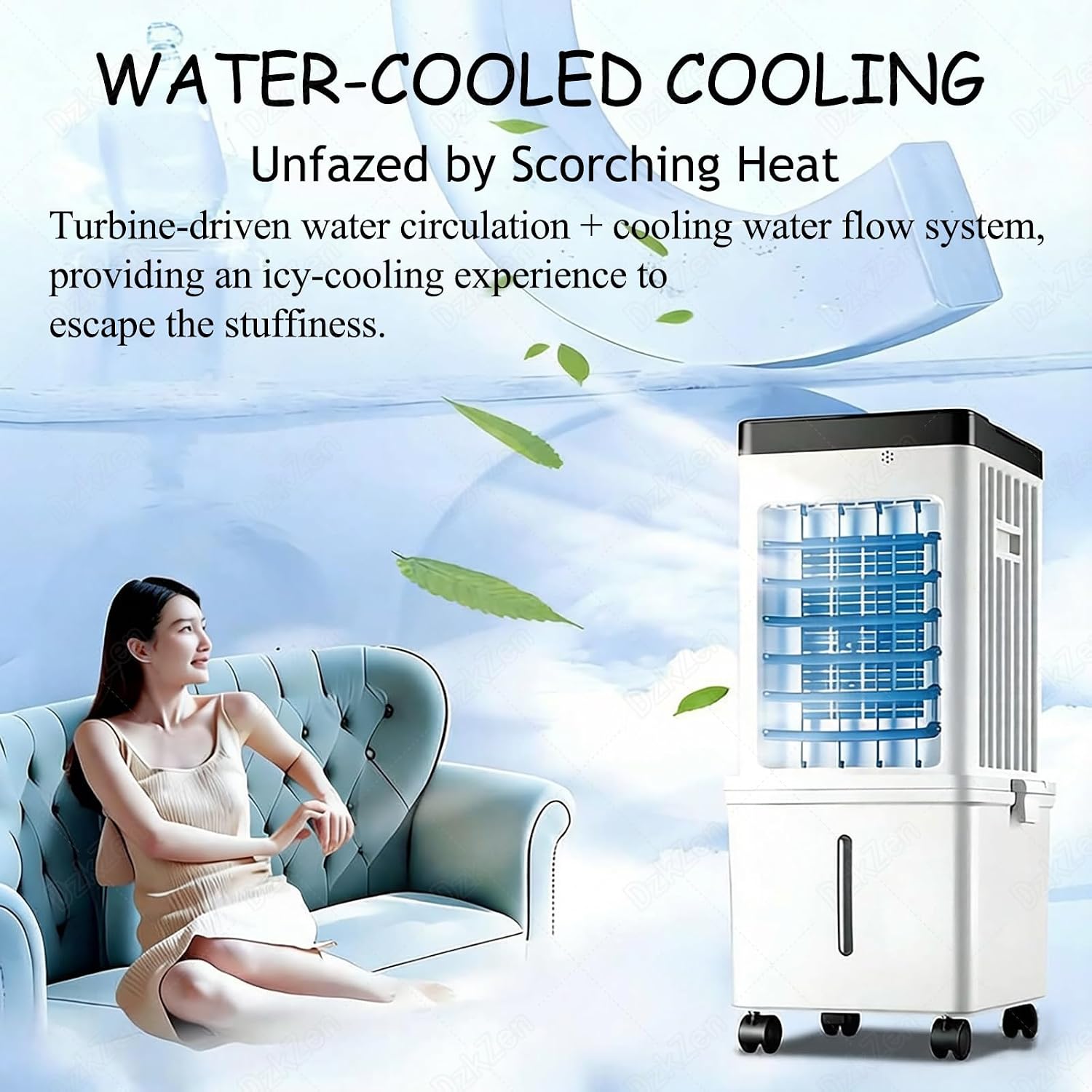  Ventilateur Climatiseur Portable 15 L, Ventilateur RafraîChisseur D'air Par éVaporation à 3 Vitesses, Peu Encombrant Et éConome En éNergie, Pour La Maison, Le Bureau Et La Chambre