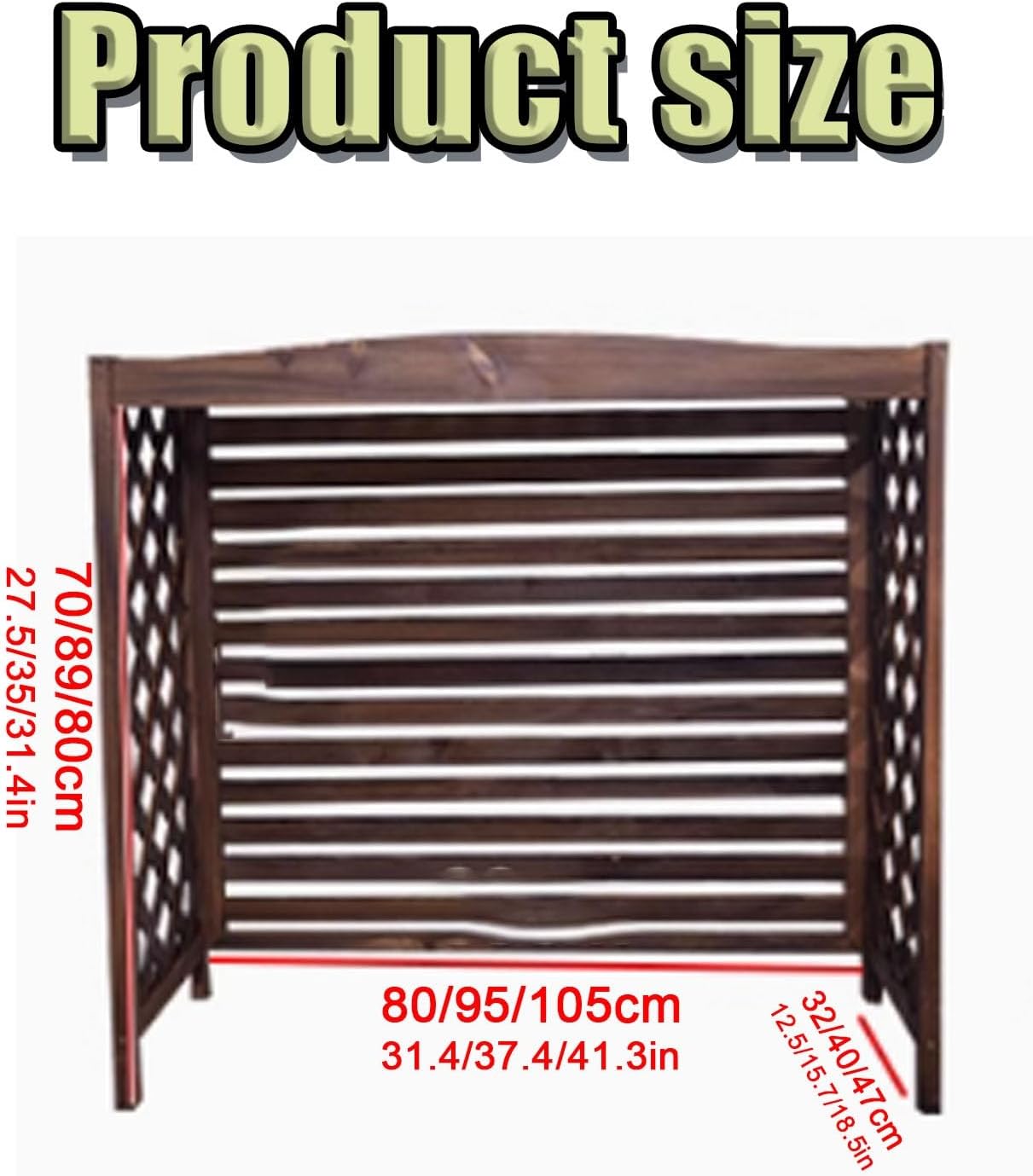  Housse De Protection Pour Climatiseur Extérieur En Bois Rustique, Installation Facile Pour Unité Extérieure, 105 X 47 X 80 Cm, Protection Pour Unité Climatique, Résistante Aux Intempéries, Décoration