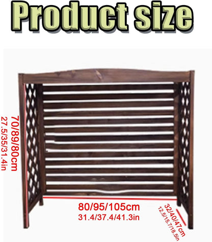  Housse De Protection Pour Climatiseur Extérieur En Bois Rustique, Installation Facile Pour Unité Extérieure, 105 X 47 X 80 Cm, Protection Pour Unité Climatique, Résistante Aux Intempéries, Décoration