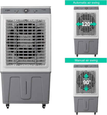  Climatiseur Mobile 3 En 1, Refroidisseur D'air, 3 Vitesses, Réservoir De 45 L, Oscillation, Télécommande, Refroidissement Rapide, Portable, Silencieux