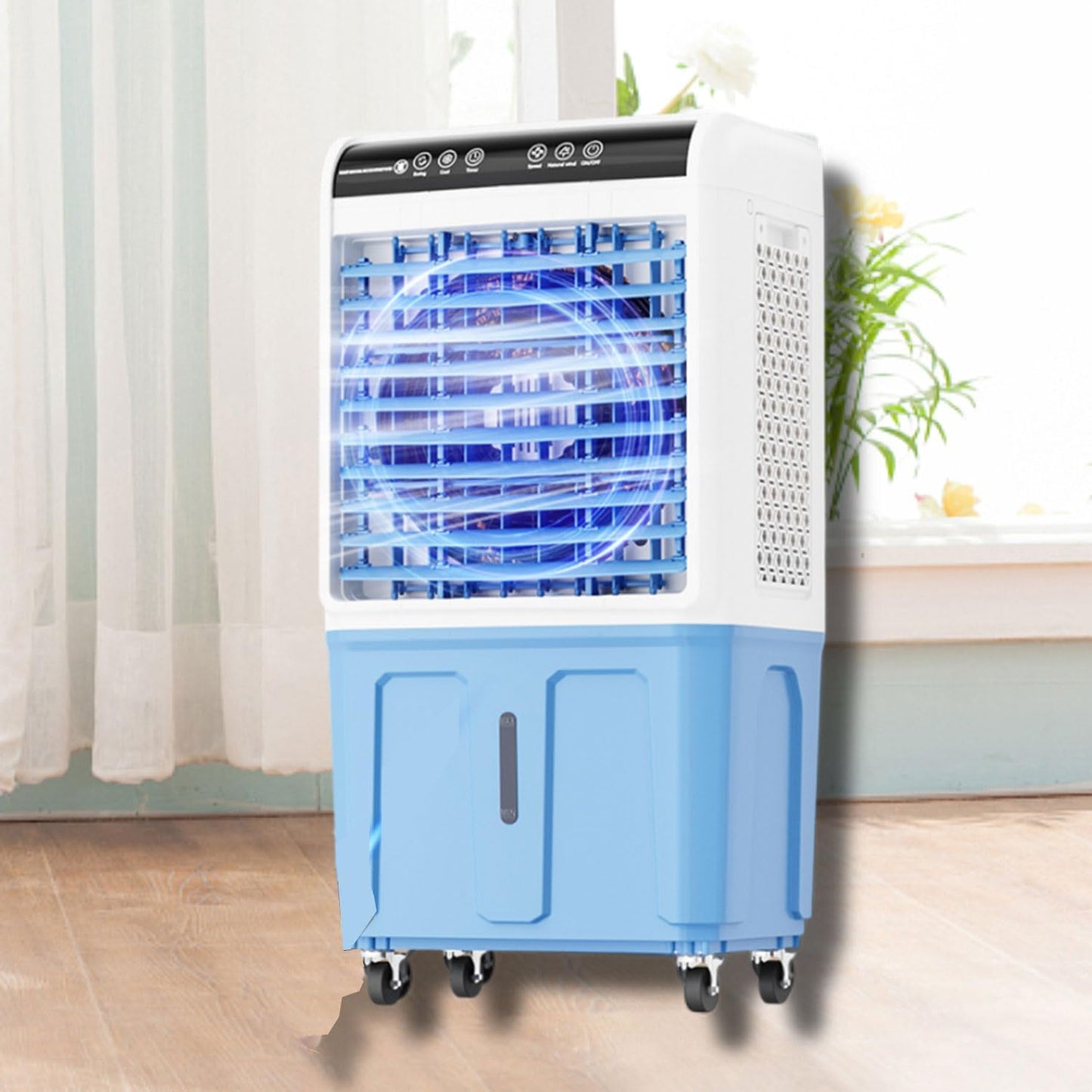 GENERIC Réservoir De Refroidisseur D'air évaporatif Portable 40L, 120 Ventilateur Oscillant, Refroidissement De Pack De Glace, Télécommande, Fonctionnement Silencieux Pour Garage Yard Office, Machine De Ruste