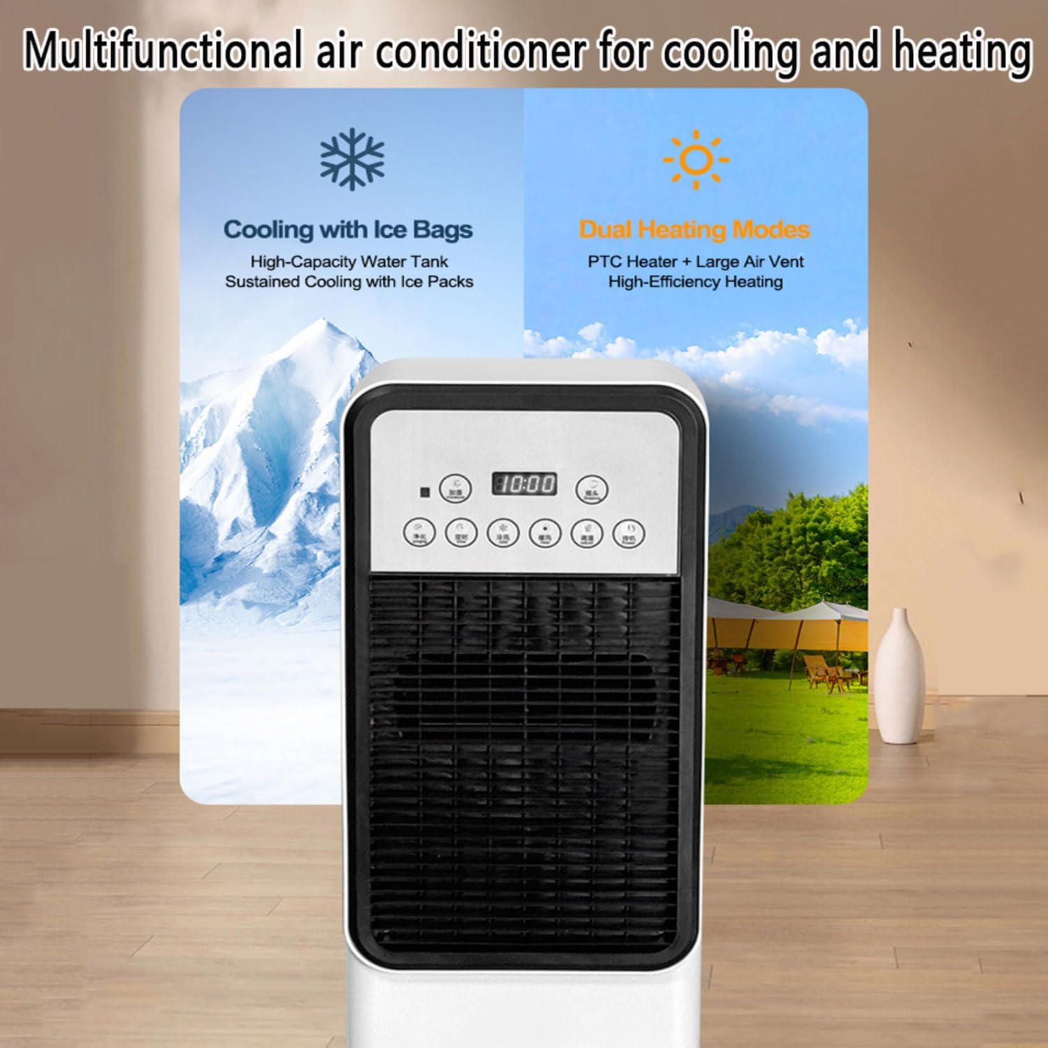 GENERIC Climatiseur Portable 3 En 1 Avec Ventilateur Et Rafraîchisseur D'air Par évaporation, Réservoir De 3 L, 4 Modes Et 3 Vitesses, Minuterie 12 H. Climatiseur Portable Sur Pied Pour Chambre à Coucher.