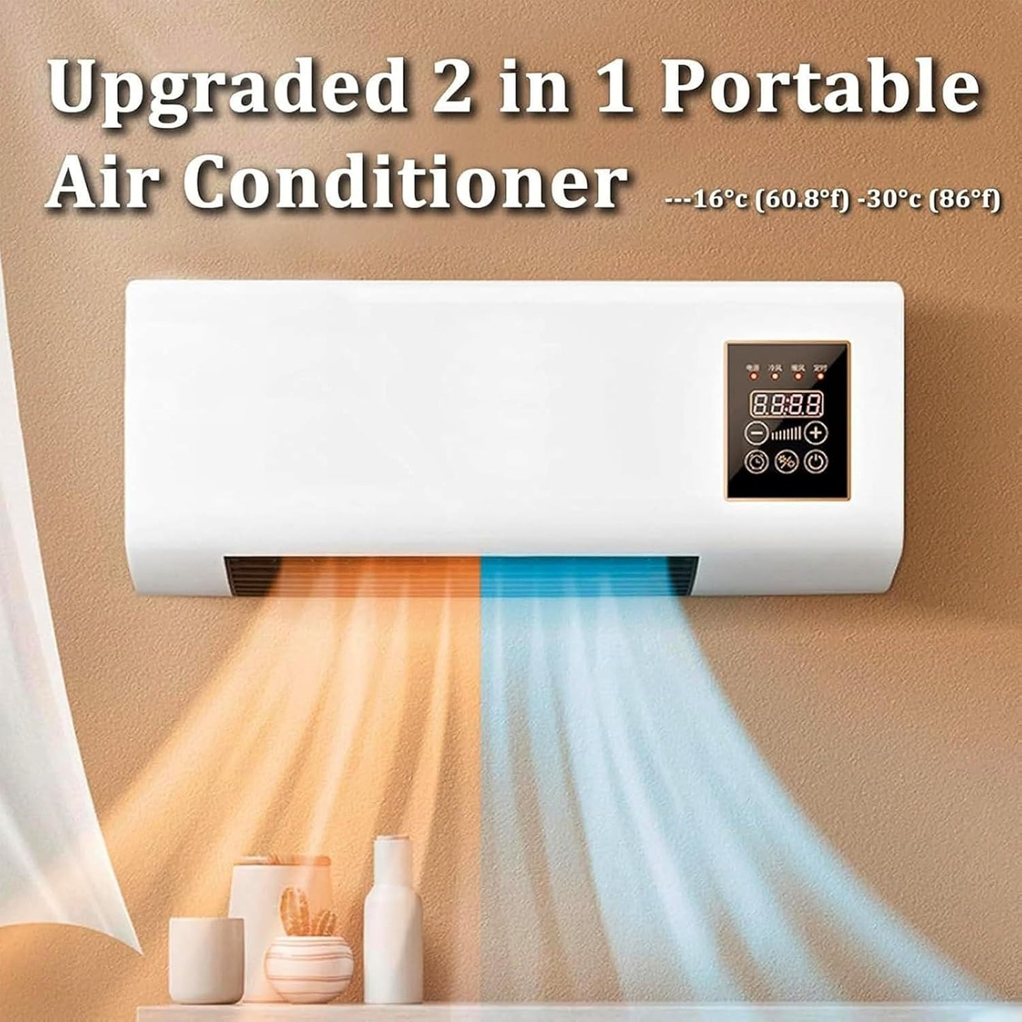  Ventilateur Portable à Air Climafy Split Max, Refroidissement Rapide Et Chauffage Sans Installation, Télécommande, Idéal Pour La Maison Et Le Bureau, Léger Et Efficace