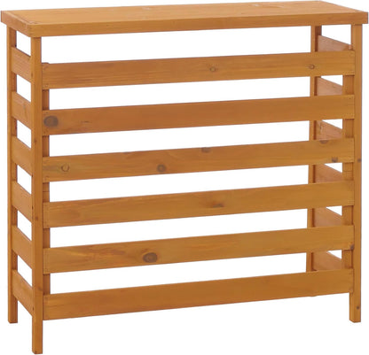  Mendler Habillage Pour Climatiseur/échangeur Thermique HWC-Q15, Cache En Bois Certifié MVG 78 X 84 X 32 Cm - Couleur Naturelle
