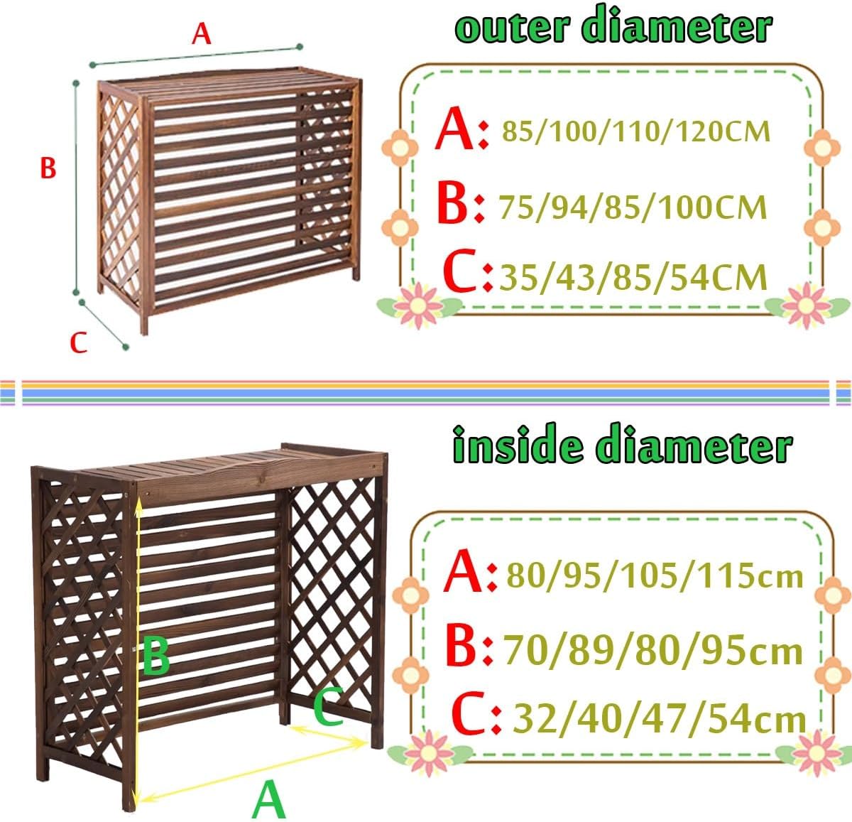  Housse De Climatiseur D'extérieur – Design Anti-corrosion En Bois Massif Pour Unités De Climatisation Et Solutions De Stockage De Plantes