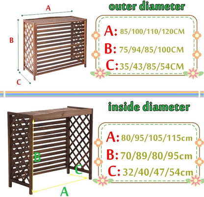  Housse De Climatiseur D'extérieur – Design Anti-corrosion En Bois Massif Pour Unités De Climatisation Et Solutions De Stockage De Plantes