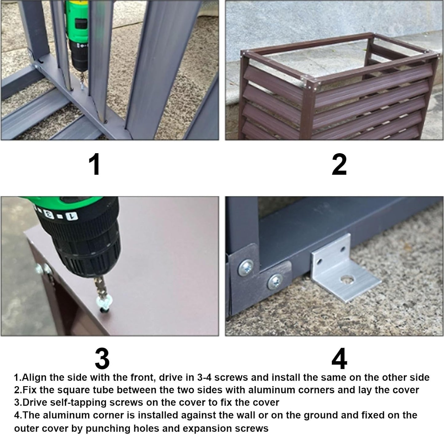 GENERIC Housse En Aluminium Pour Climatiseur – Protection Résistante Aux Intempéries, Au Vent Et à La Grêle Pour Les Unités Extérieures – Design Résistant à L'eau Pour Une Utilisation En Intérieur/extérieur