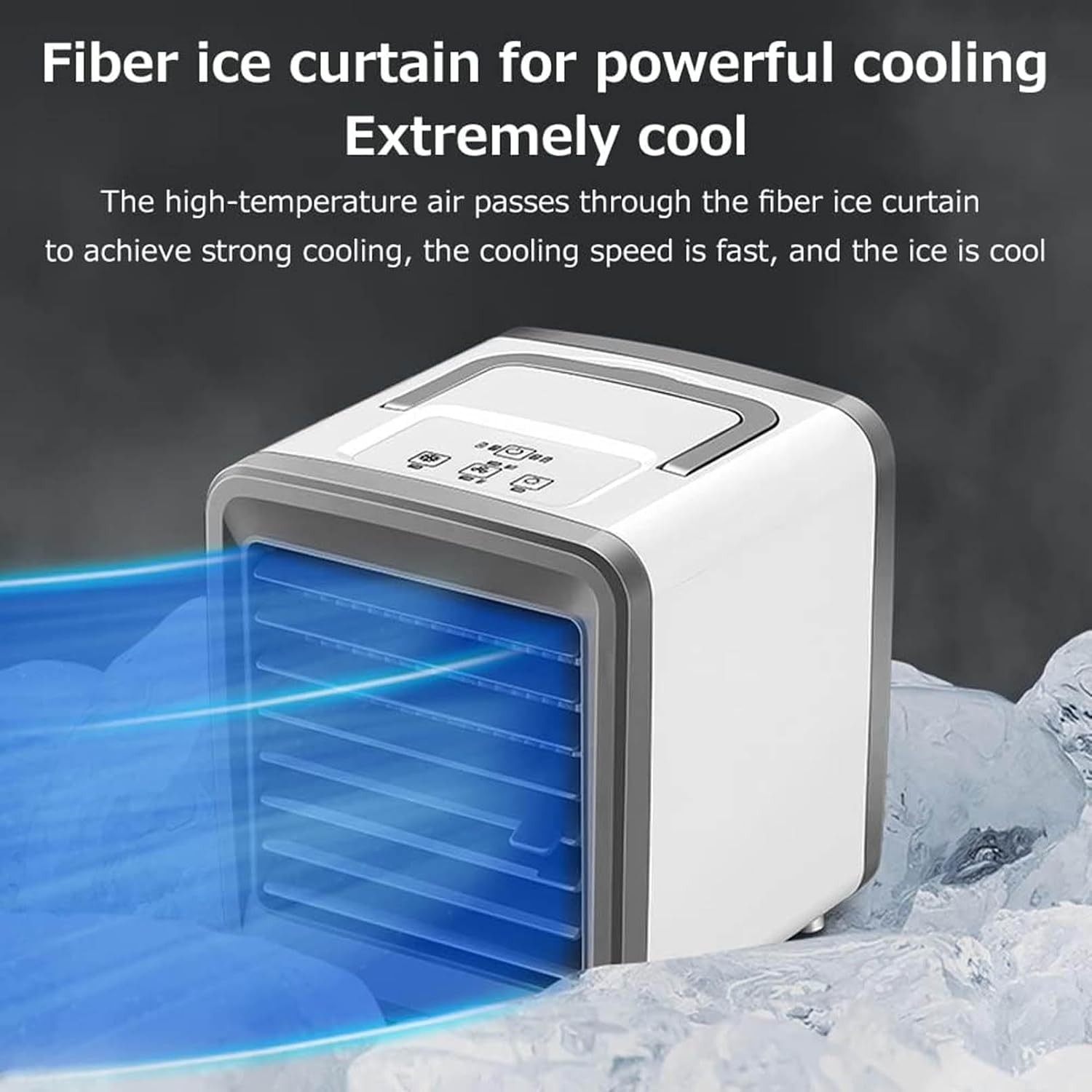 GENERIC Ventilateur De Refroidissement Portable Avec Humidification à 2 Vitesses, Climatiseur USB à économie D'énergie Pour La Maison, Le Bureau, L'intérieur Et L'extérieur