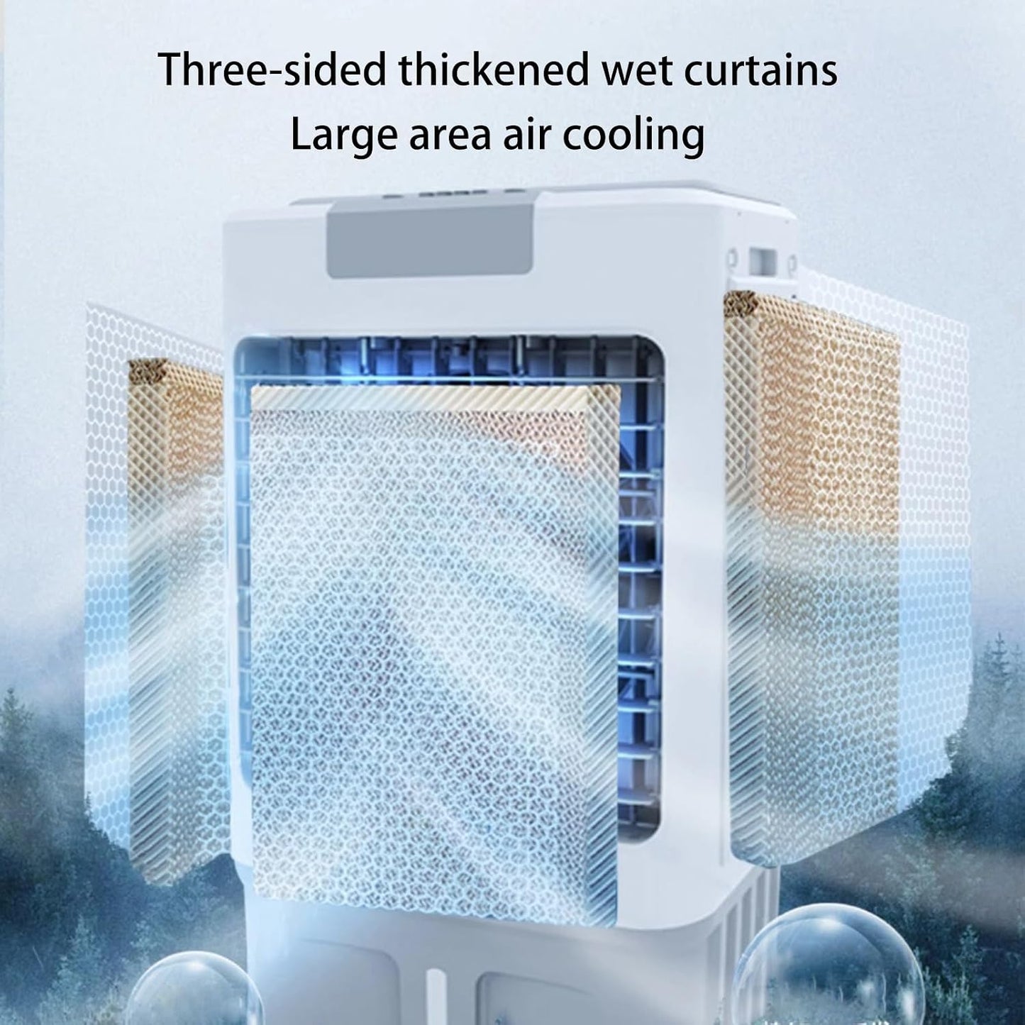  Climatiseur Sans Fenêtre, Refroidisseur De Marais Portable Avec Réservoir D'eau Et Blocs De Glace, Refroidisseur D'air Par Évaporation À 3 Vitesses Pour Chambre Et Bureau