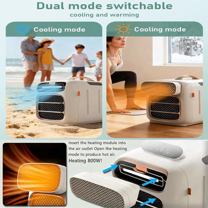  Climatiseur Portable 4800BTU, Silencieux ≤40dB, Refroidissement & Chauffage 16-32°C, Compresseur Intégré,Coque ABS Durable, Pour Tente Camping-Car Caravane Fourgon Cooling&Heating
