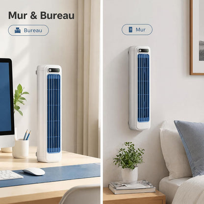GENERIC Climatiseur Mobile Silencieux Sans Évacuation, Ventilateur Rafraîchisseur D'Air à Évaporation 3 Vitesses Mode Freeze, Sans Pales USB-C Sans Fil Portable Pour Chambre Bureau Maison
