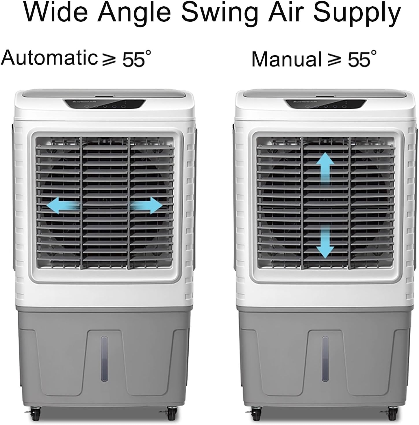 GENERIC Ventilateur De Refroidisseur D'évaporation Portable Avec 120 Oscillation, 3 Vitesses, Grand Réservoir D'eau, Roues Pour Une Mobilité Facile.Idéal Pour Les Bureaux, Les Patios Et Les Espaces Extérieurs