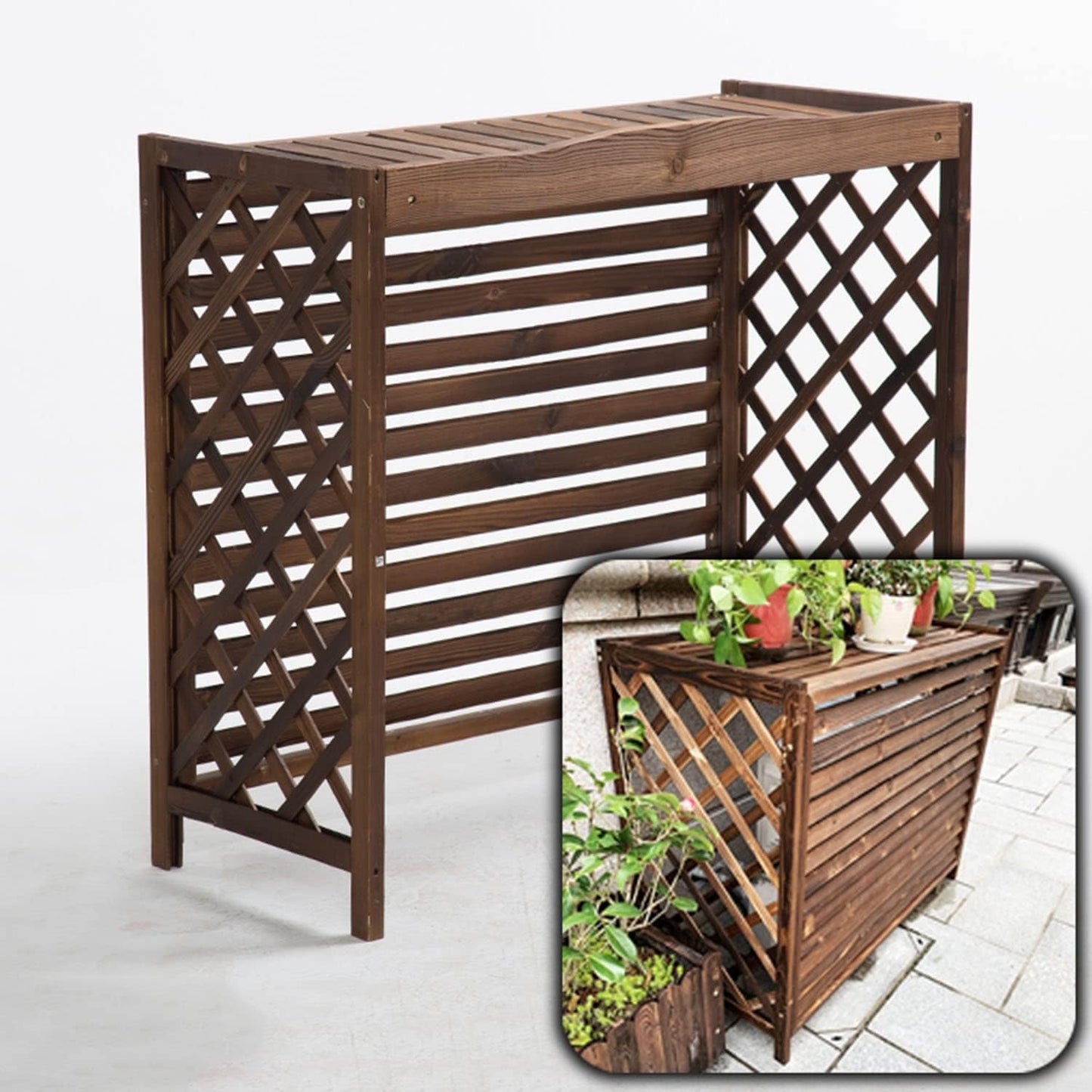  Housse De Protection Pour Climatiseur Extérieur, écran De Confidentialité Décoratif Pour Support De Fleurs, Housse De Protection Pour Climatiseur Central Toutes Saisons
